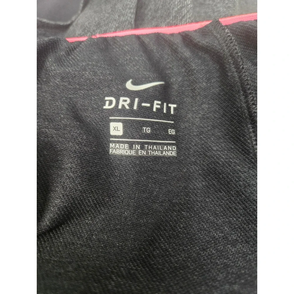 Nike‎ Dri-Fit Shorts Womens XL Dark Gray Pink Waistband Athletic Stretch Flaw